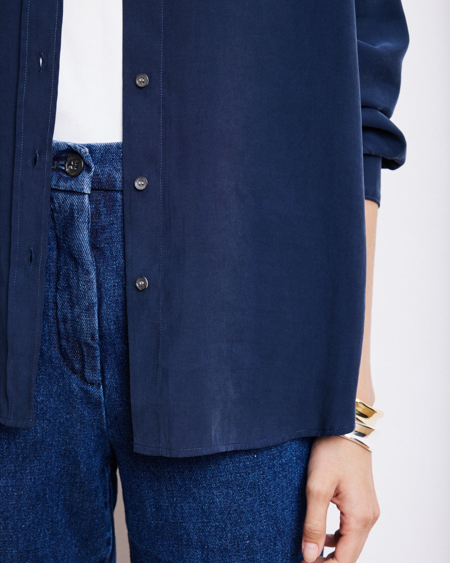 Chemise Femme en Modal Bleu Marine Cinema