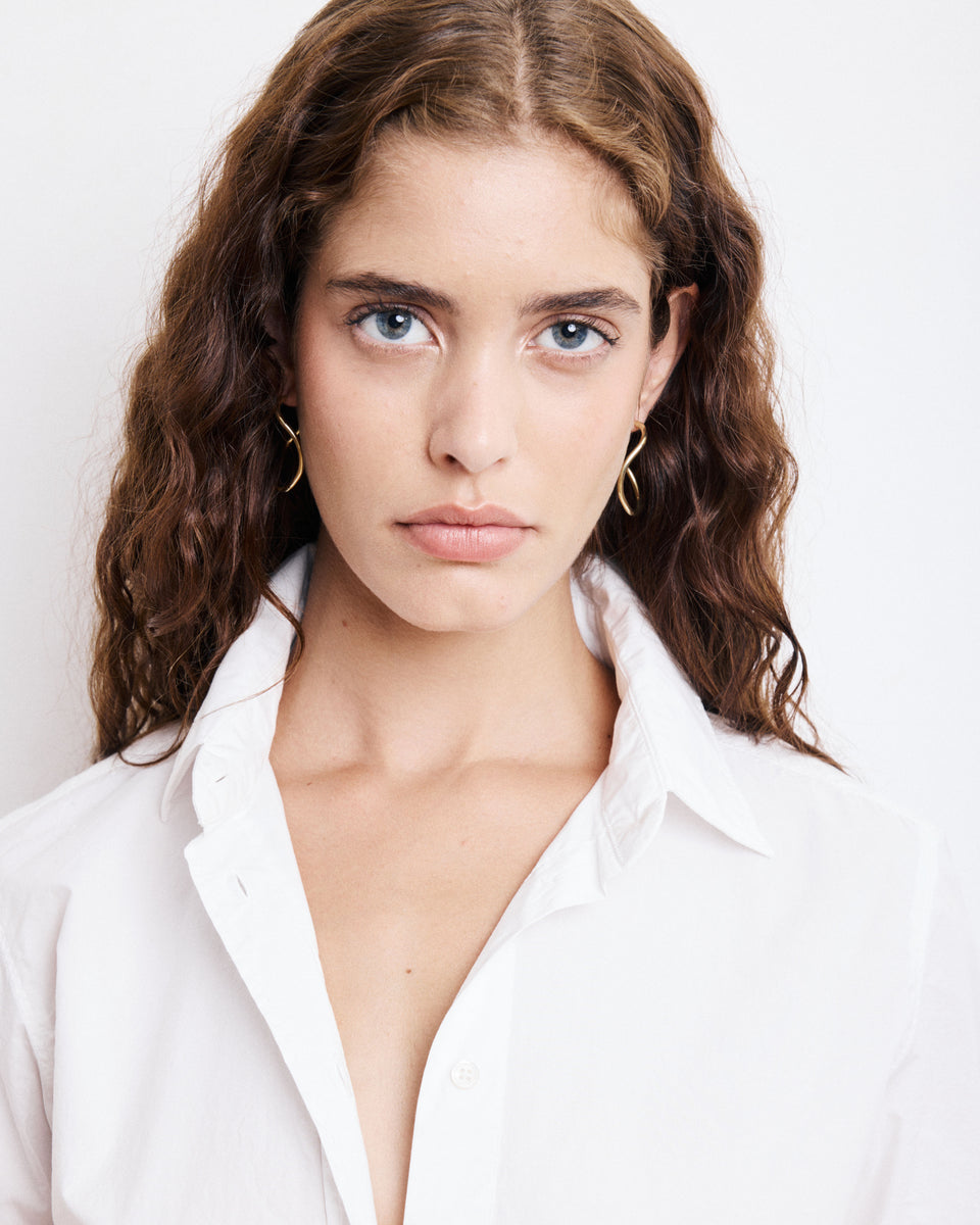 Coraz Women's White Cotton Poplin Shirt - Image alternative