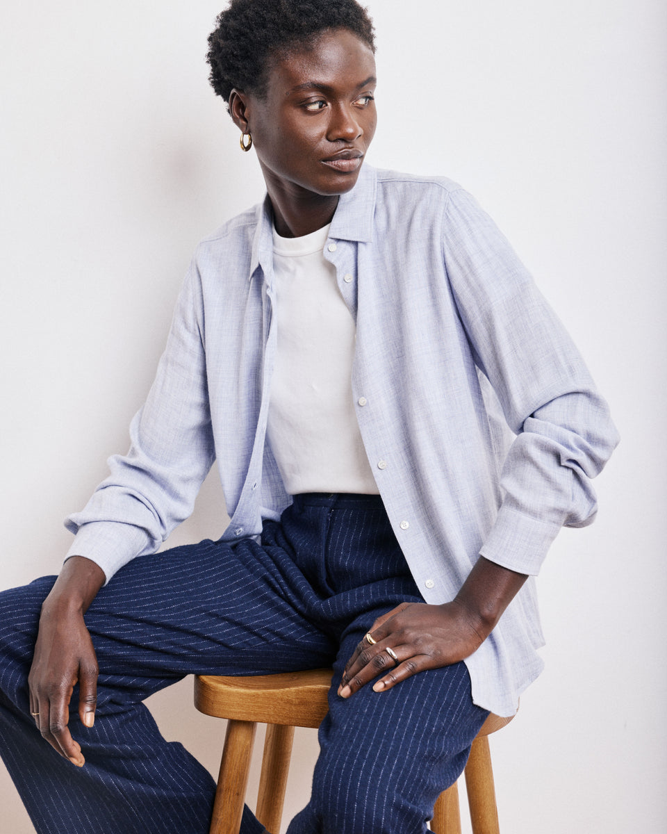 Coraz Women's Heather Blue Wool & Viscose Shirt - Image principale