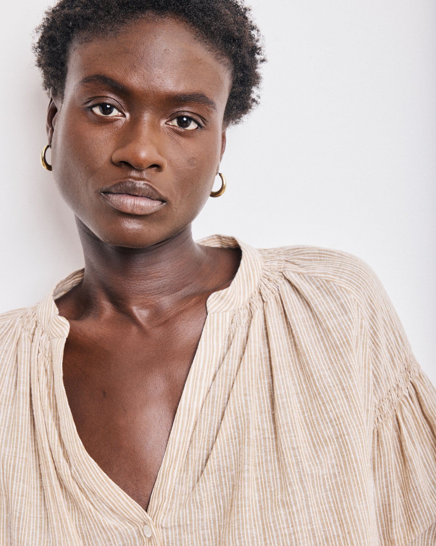 Blouse Femme en Voile de Coton Ocre Cierra