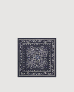 Echarpe Homme en Laine Imprimée Bleu Marine Bandana