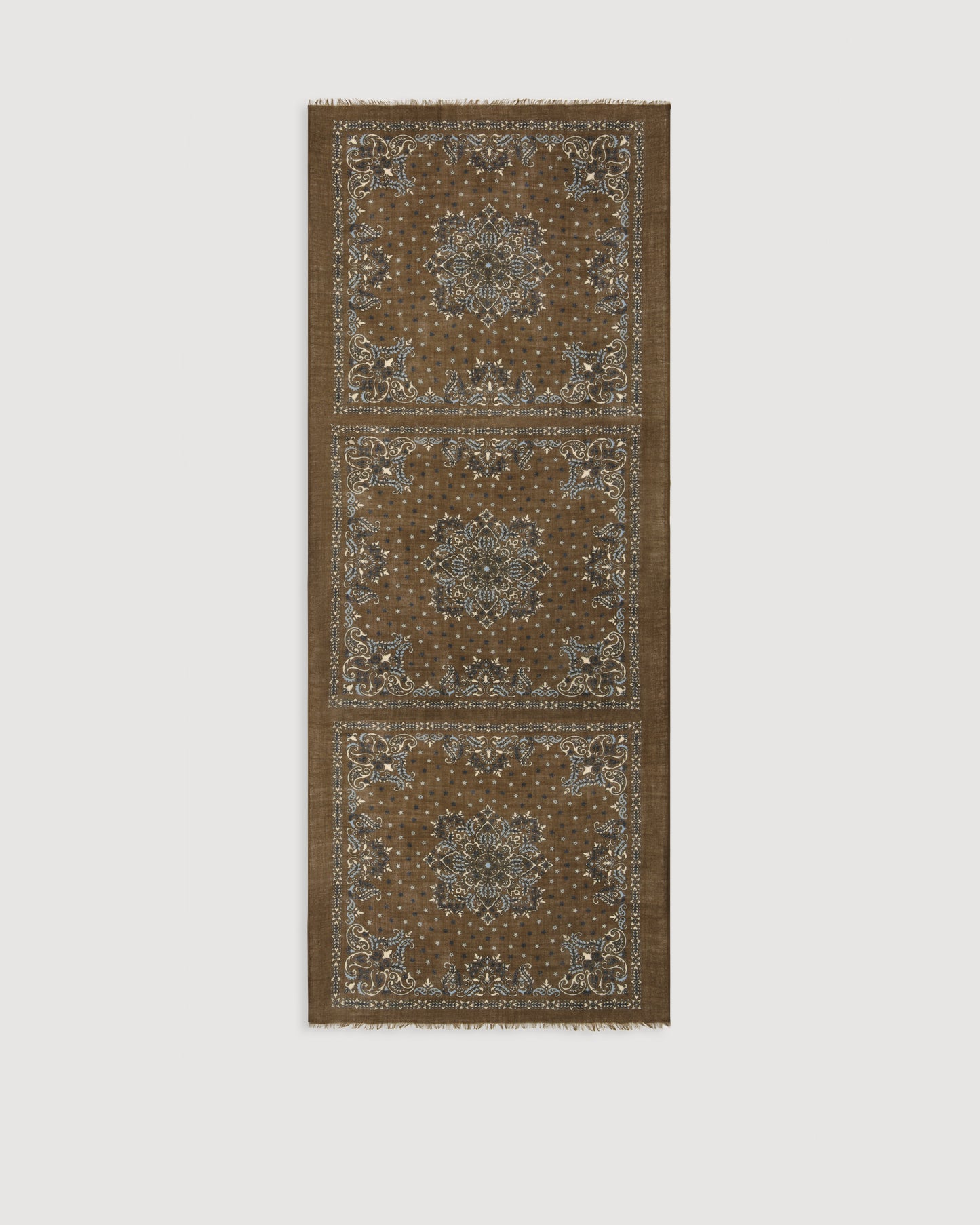 Bandana Men's Military Green Printed Wool Scarf