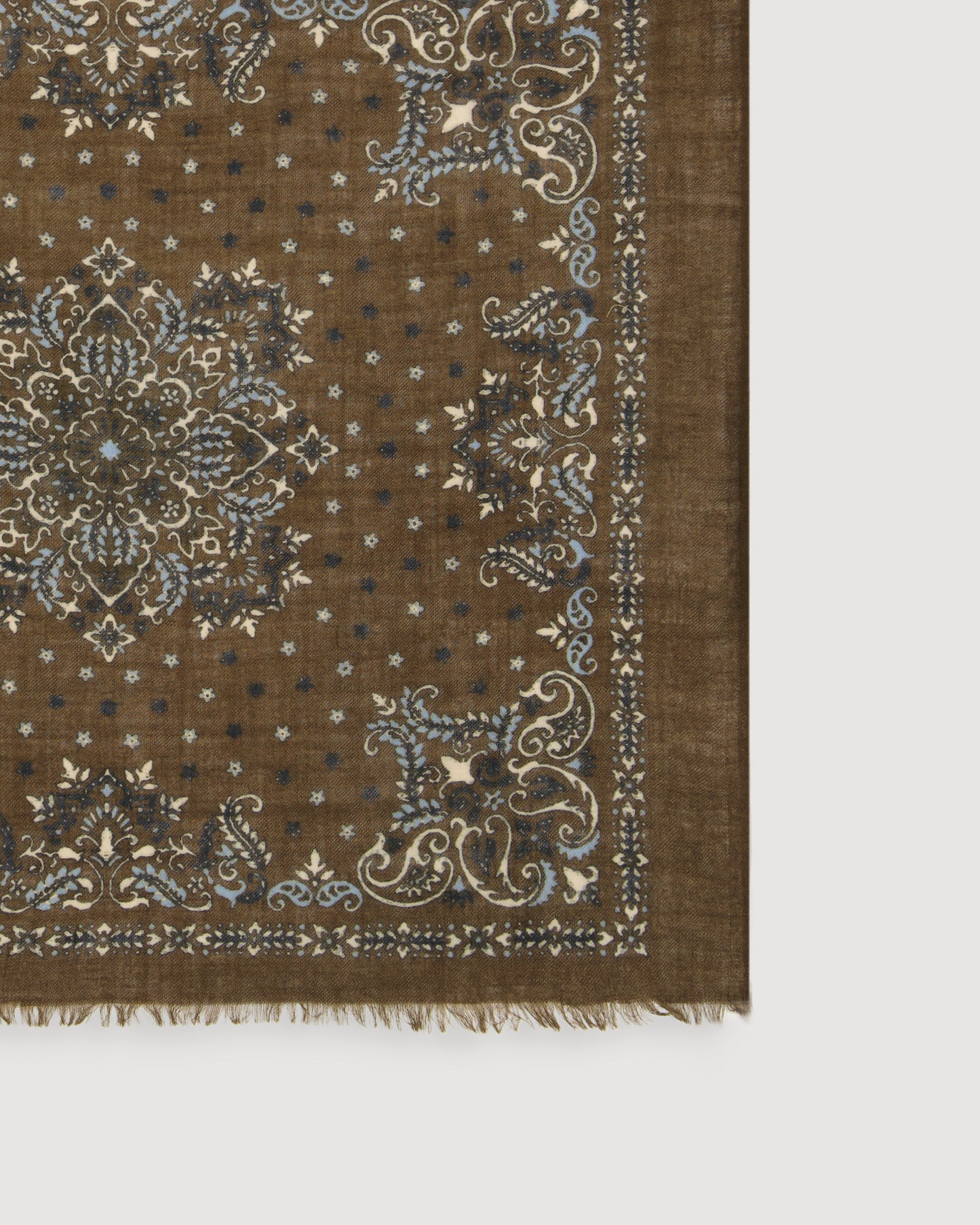 Bandana Men's Military Green Printed Wool Scarf