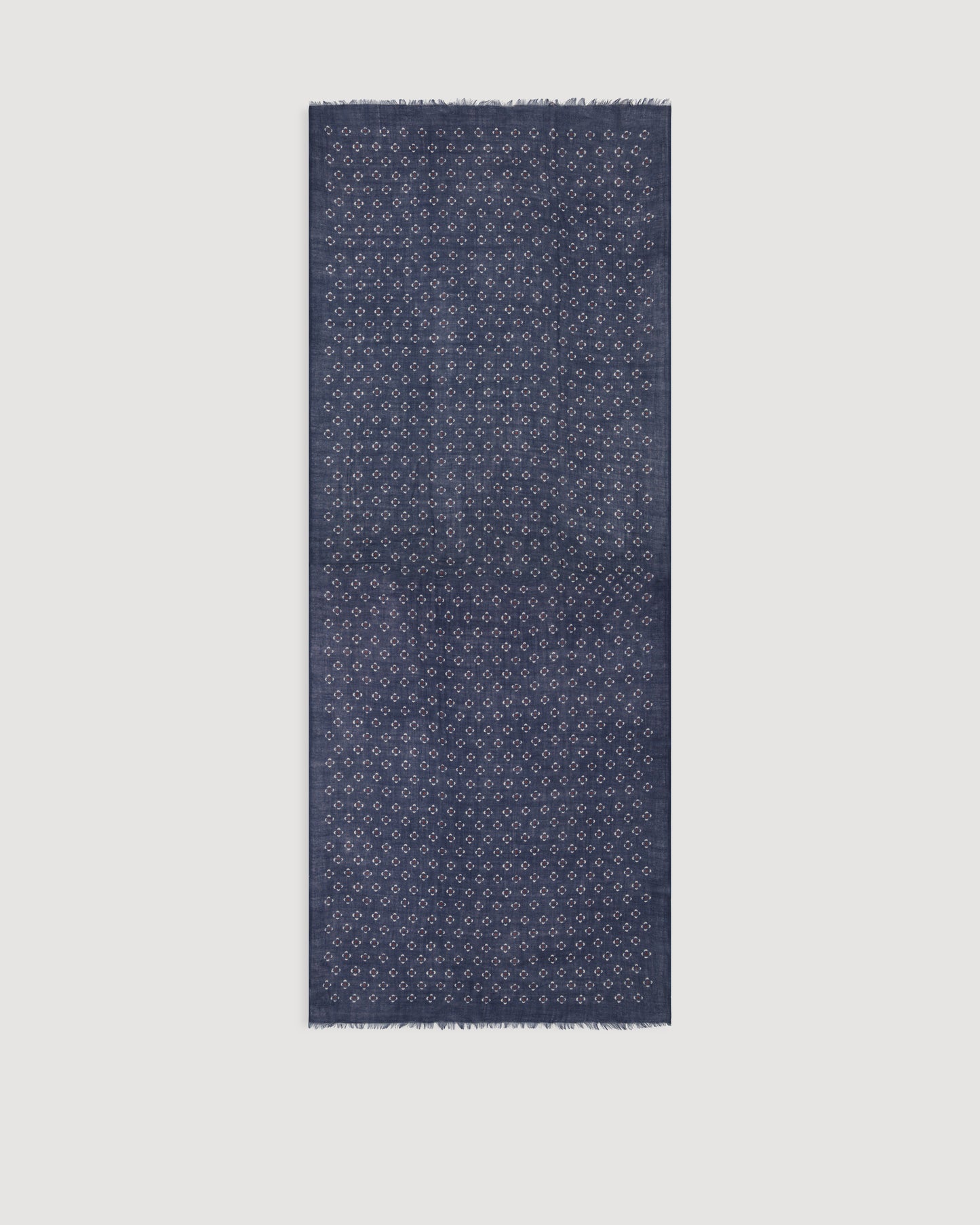 Dots Men's Navy Blue Printed Wool Scarf