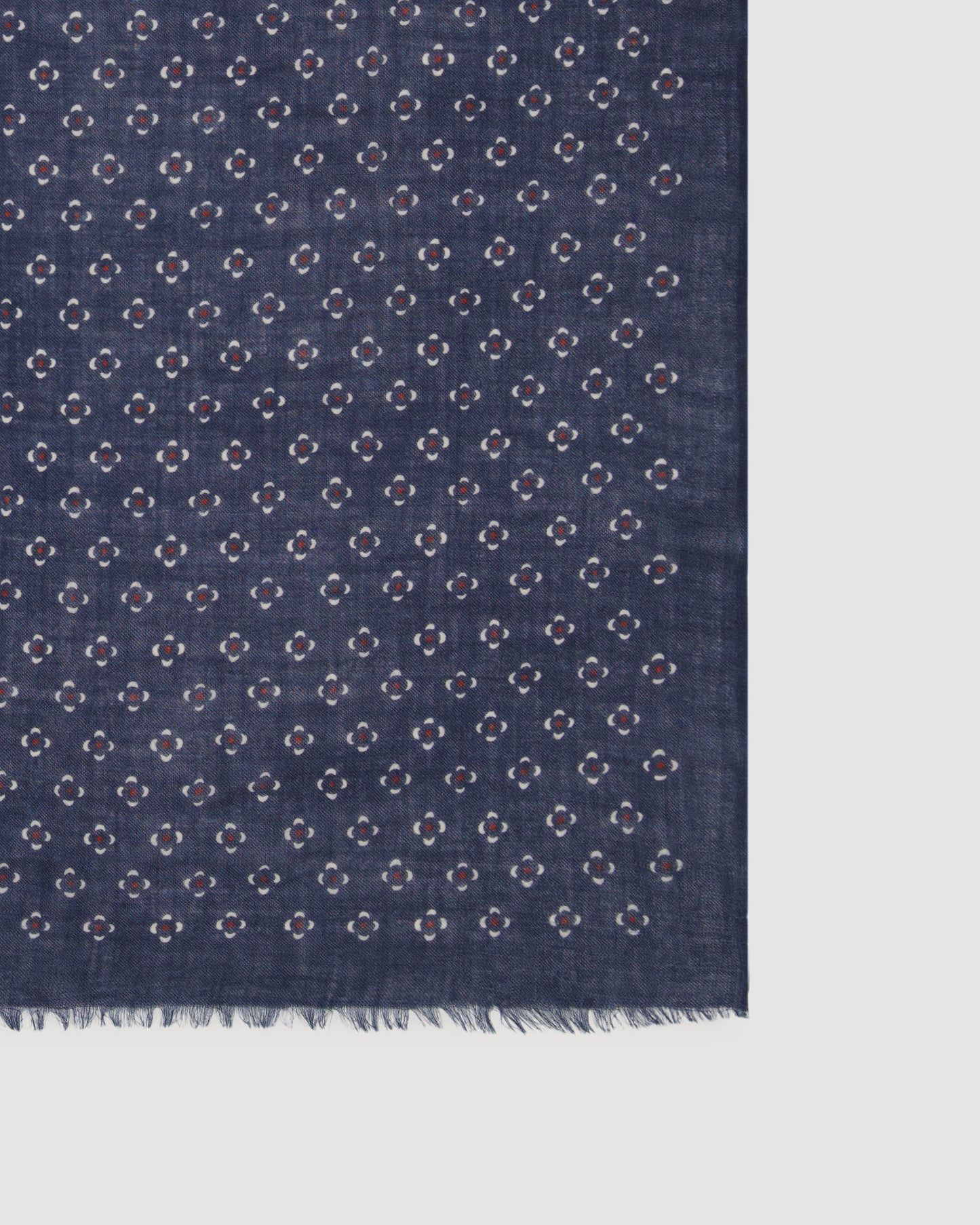 Dots Men's Navy Blue Printed Wool Scarf
