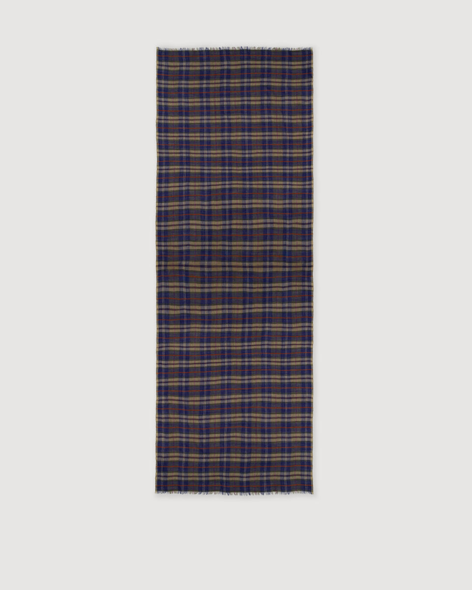 Herren-Schal aus karierter Wolle mit mehrfarbigem Tartan-Karomuster - Image 3