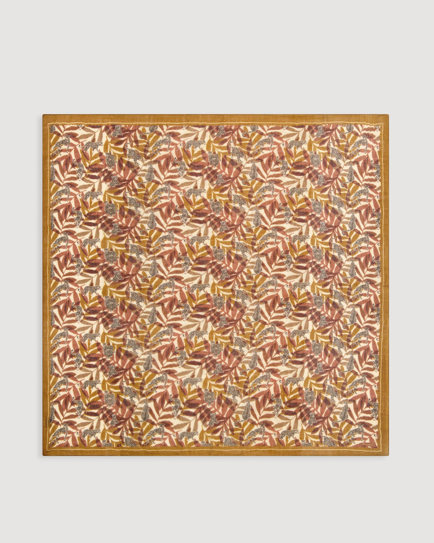 Echarpe Femme en Laine Imprimé Beige & Marron Jungle