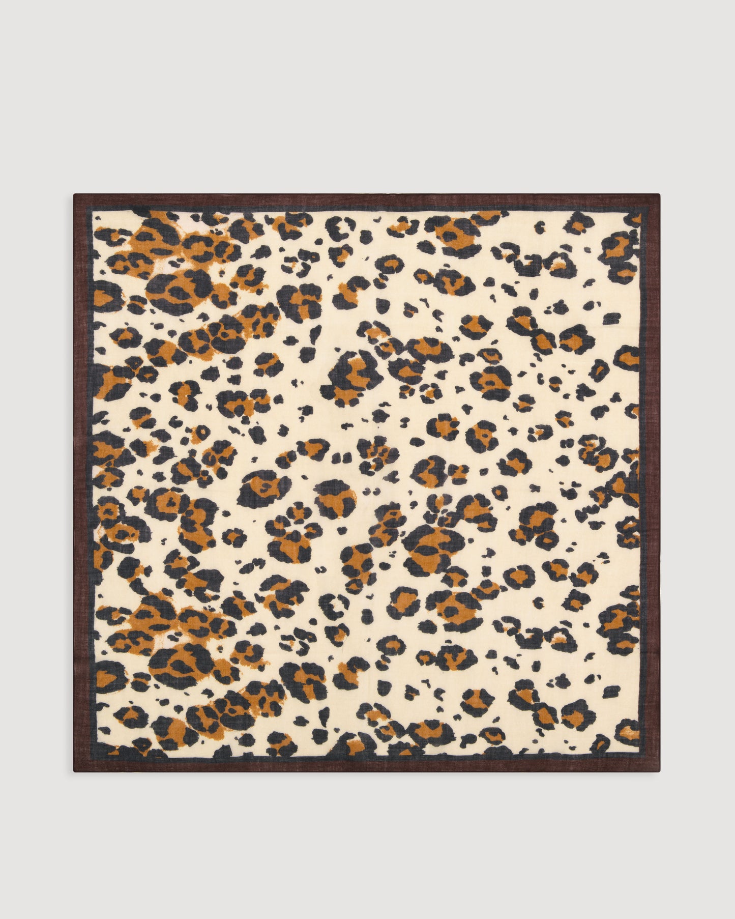 Echarpe Femme en Laine Imprimé Beige & Marron Léopard
