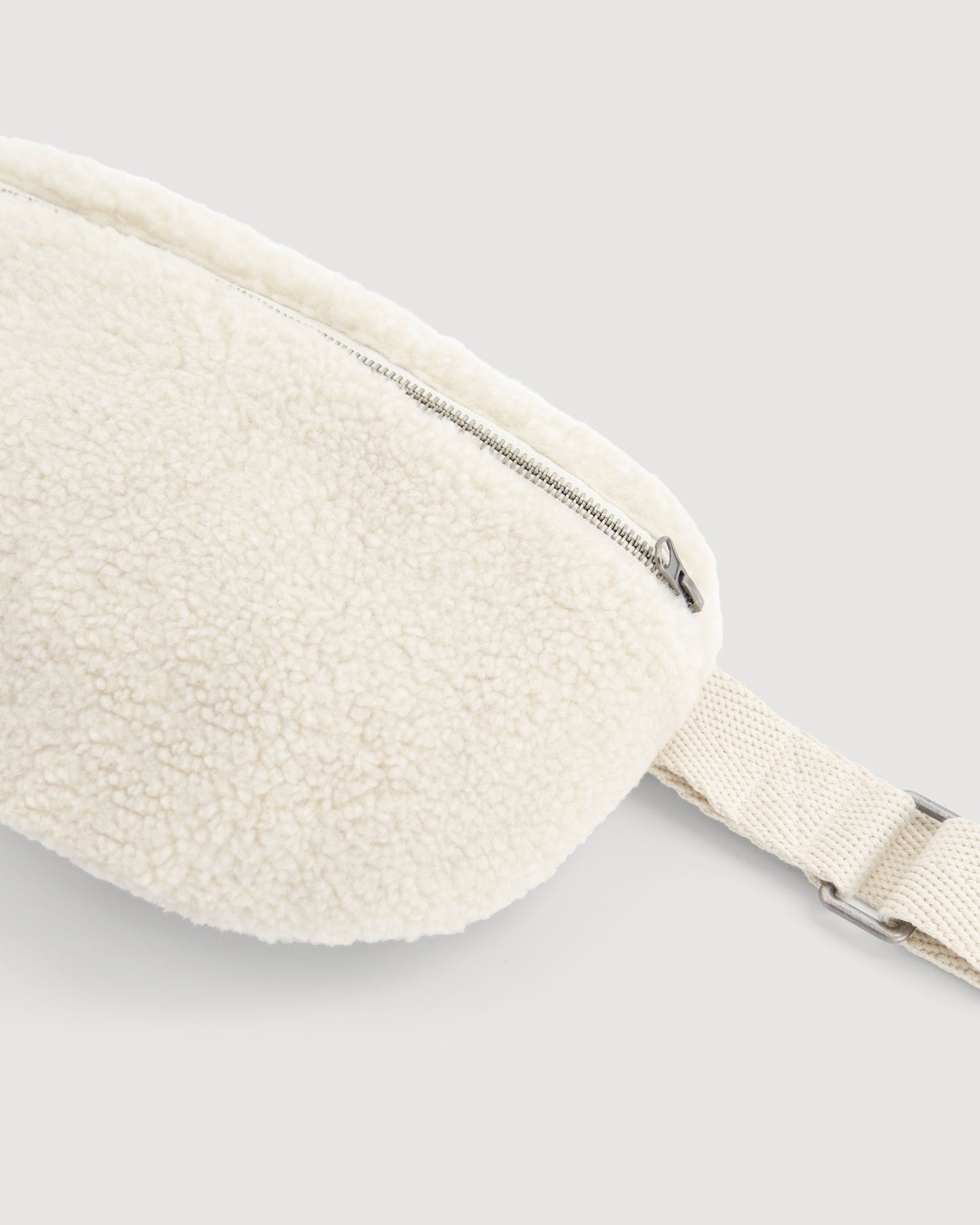 Banane Femme en Fausse Fourrure Bouclée Ecru Elvire Bag
