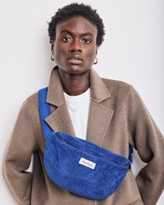 Banane Femme en Velours Côtelé Bleu Etna Bag