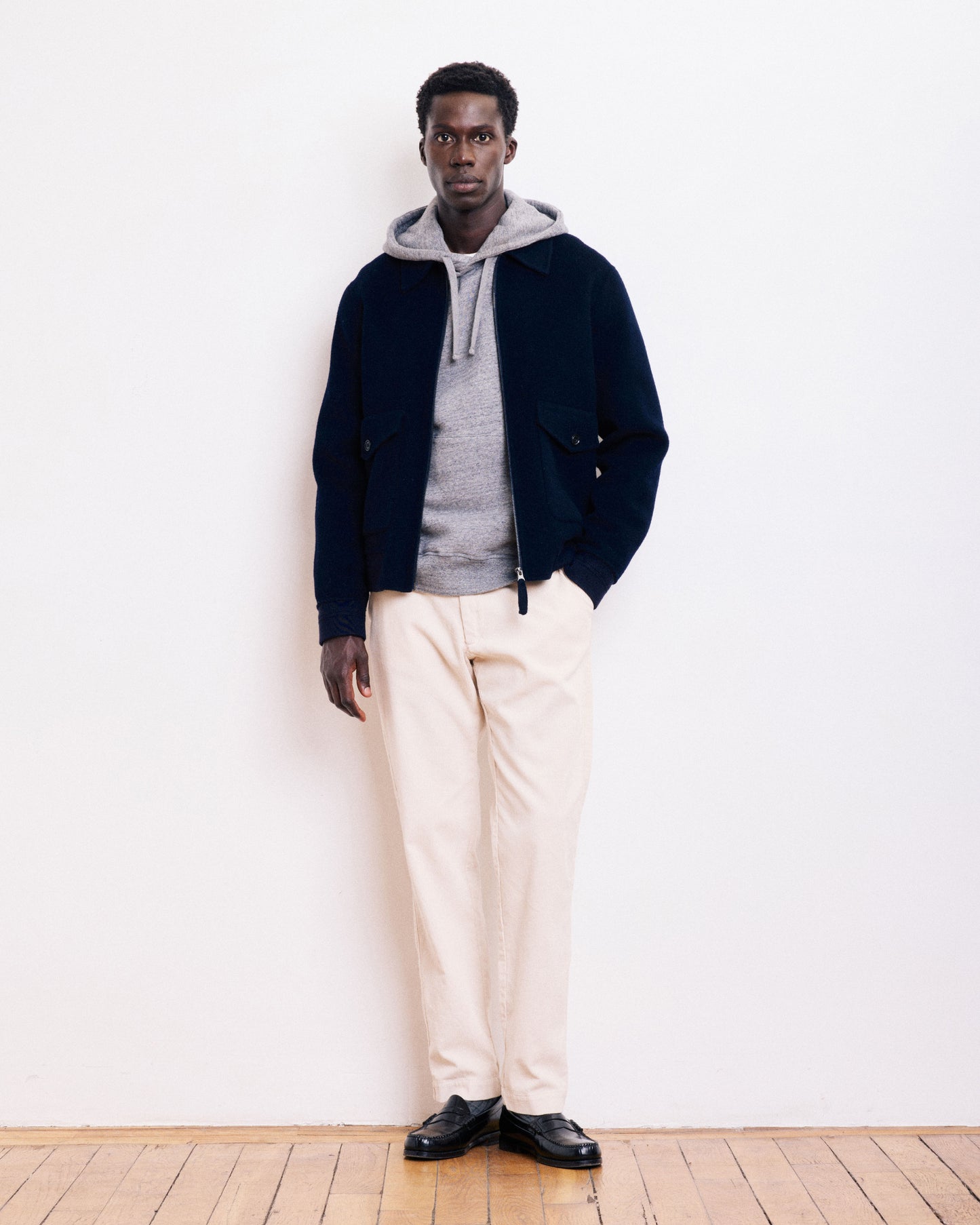 Blouson Homme en Laine Double Face Bleu Marine Doug