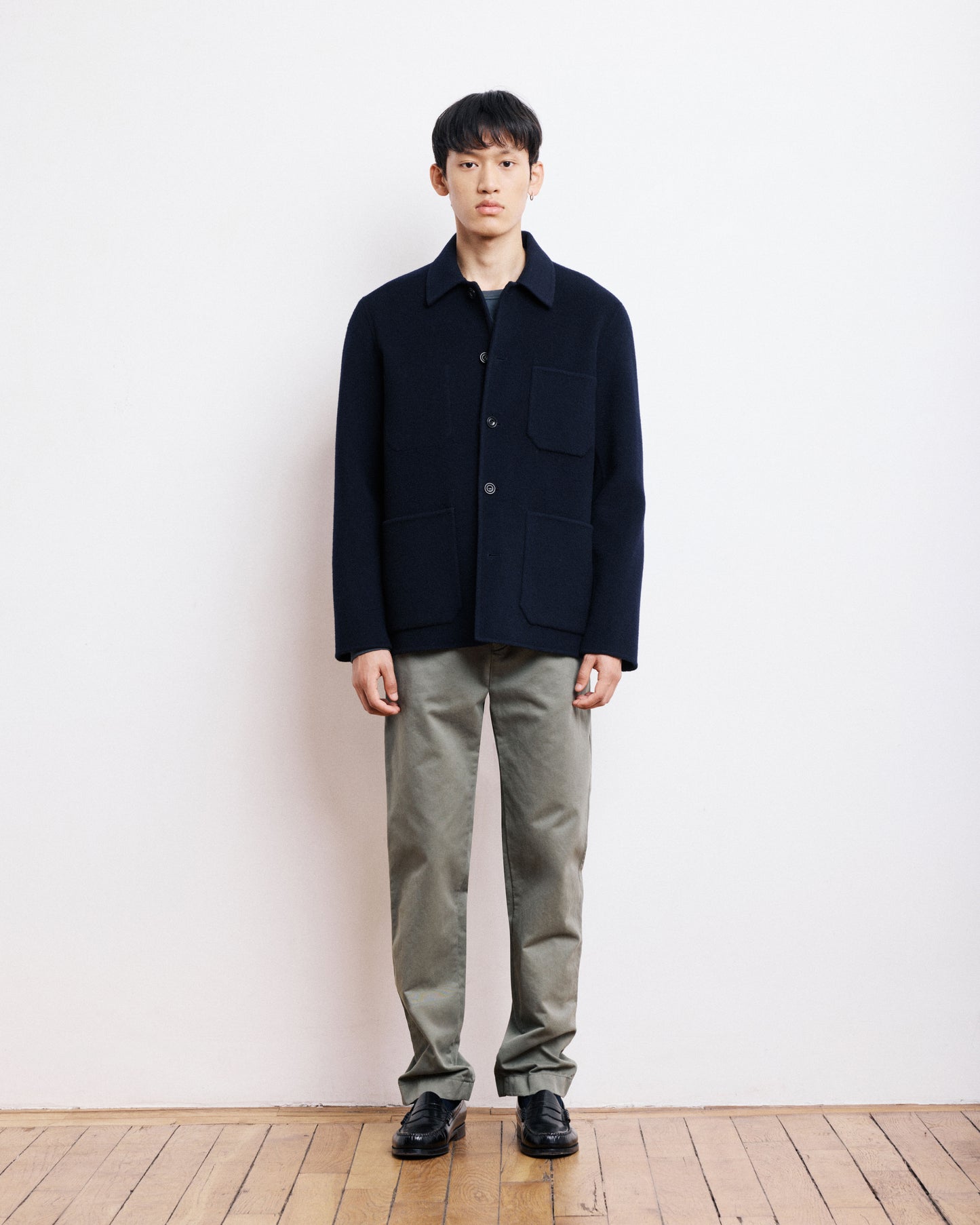 Veste Homme en Laine Double Face Bleu Marine Jay