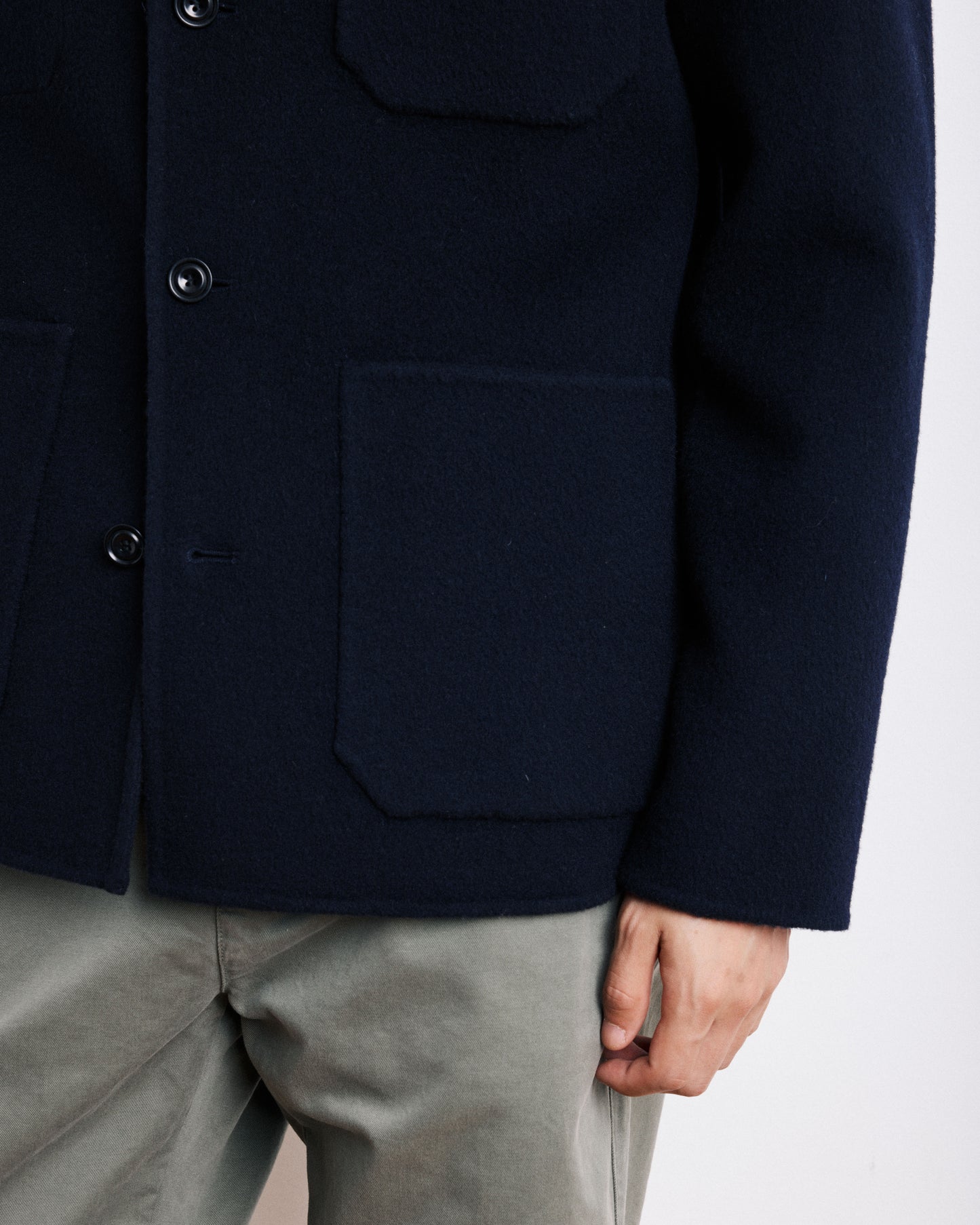 Veste Homme en Laine Double Face Bleu Marine Jay