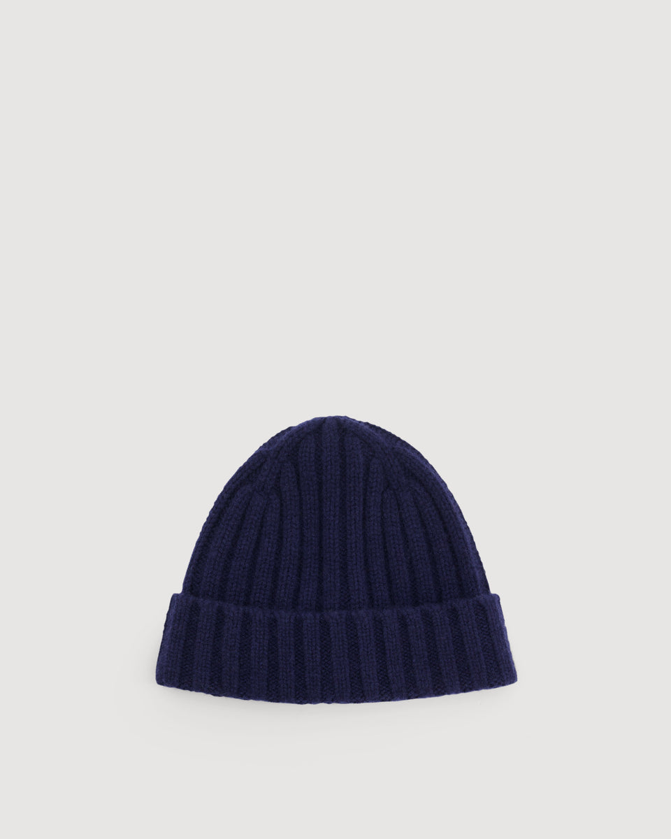 Sombrero de niño en Lana & Cachemira Azul marino - Image principale