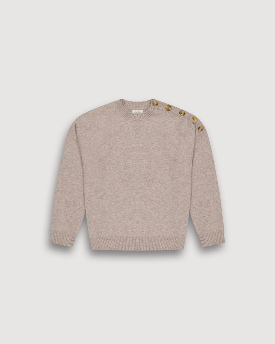 Malis Girl's Sand Merinos Wool & Cachemire Sweat - Image principale