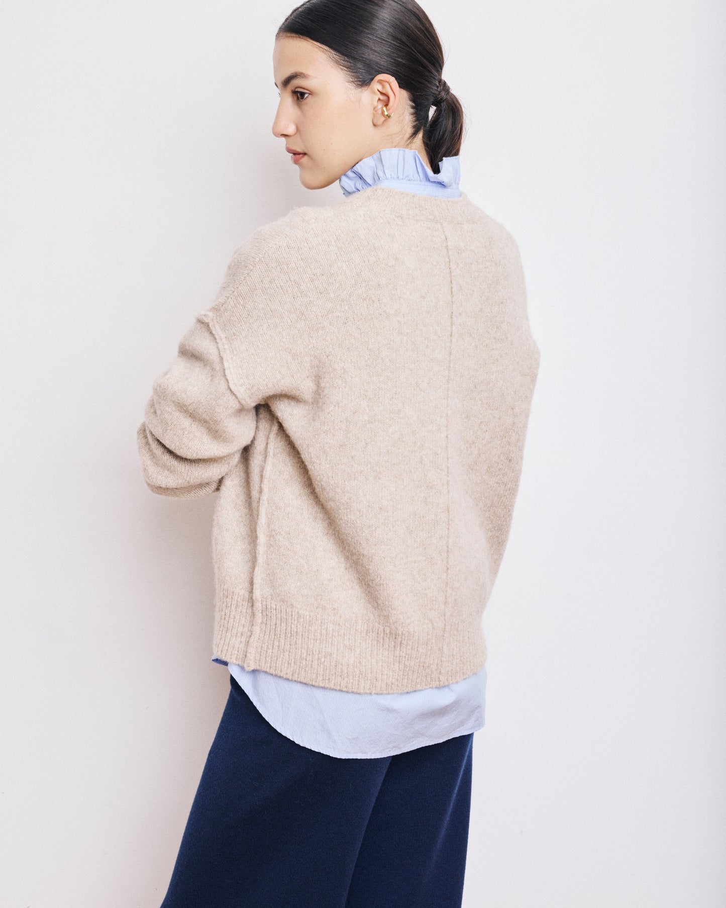 Pull Femme en Yak & Alpaga Naturel Maeva