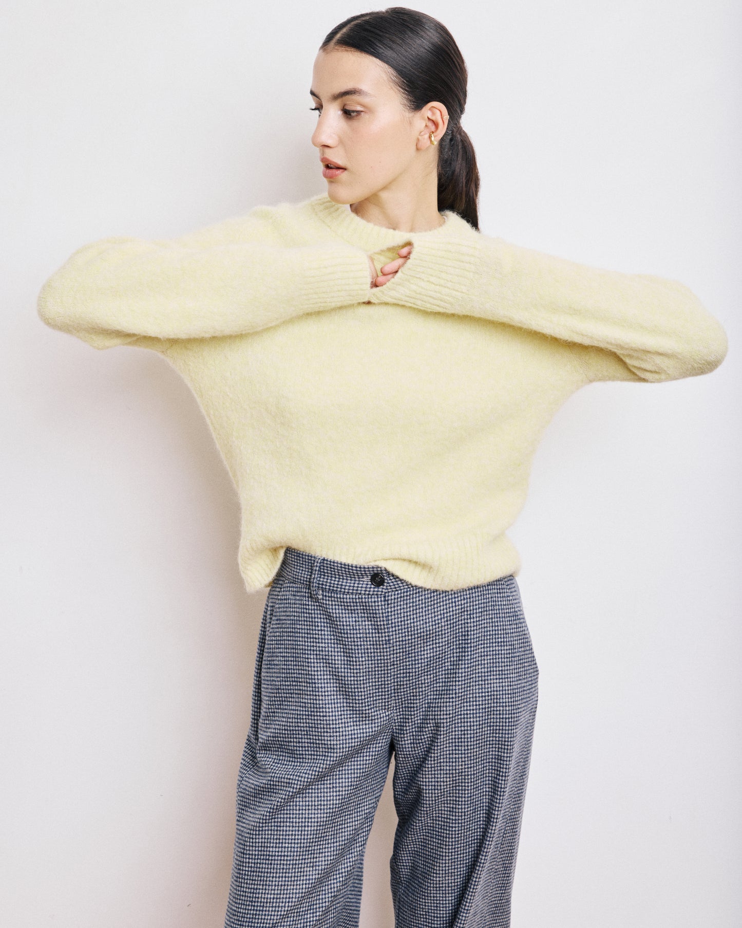 Pull Femme en Alpaga Jaune Maiwen