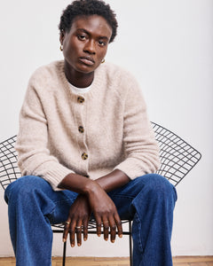 Cardigan Femme en Alpaga Beige Melyssa