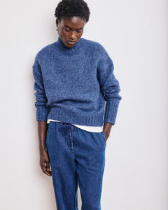 Pull Femme en Laine & Alpaga Bleu Denim Myac