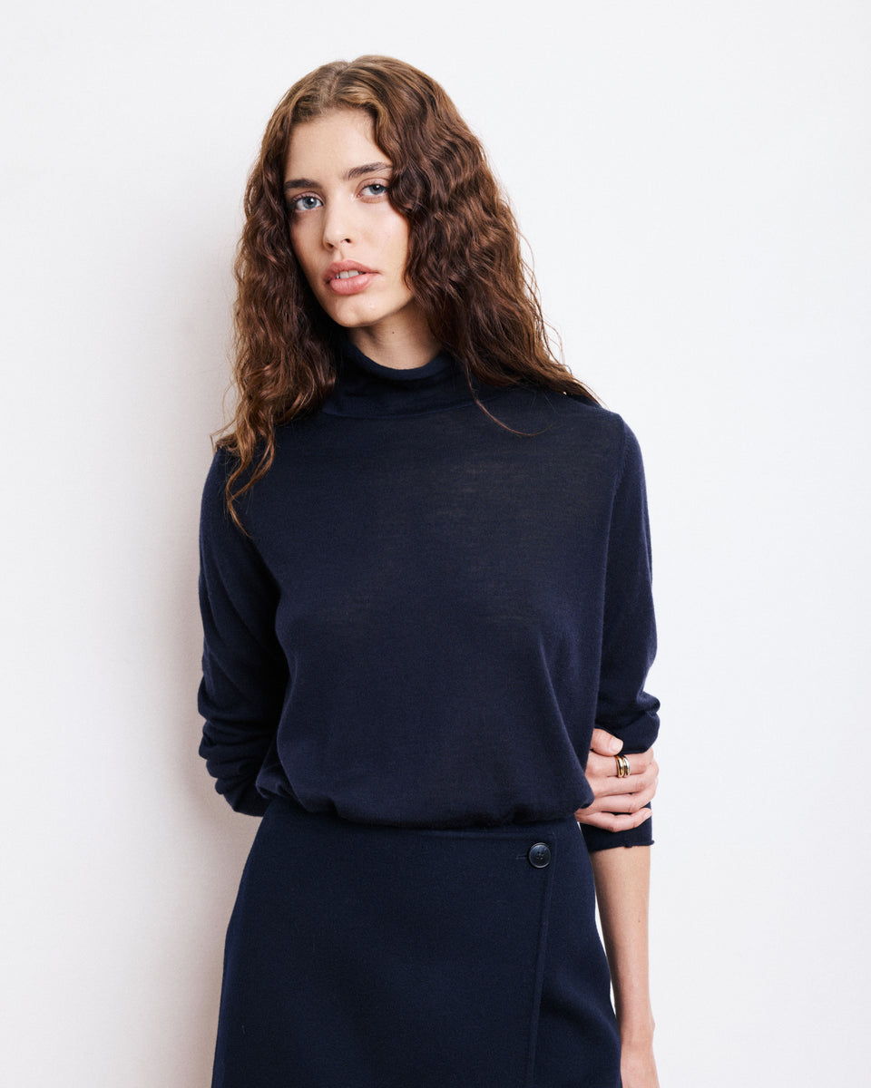 Myria Women's Midnight Blue Merinos Wool Sweat - Image principale