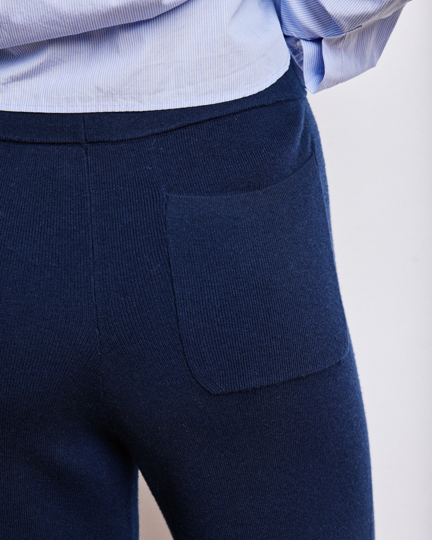 Pantalon Femme en Viscose & Laine Mérinos Bleu Marine Metissa