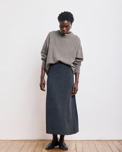 Falda Mujer en merinos de mezcla de lana Gris marengo Meghan