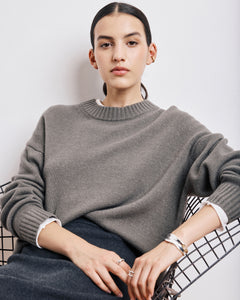 Pull Femme en Laine, Viscose & Cachemire Vert Militaire Magritte