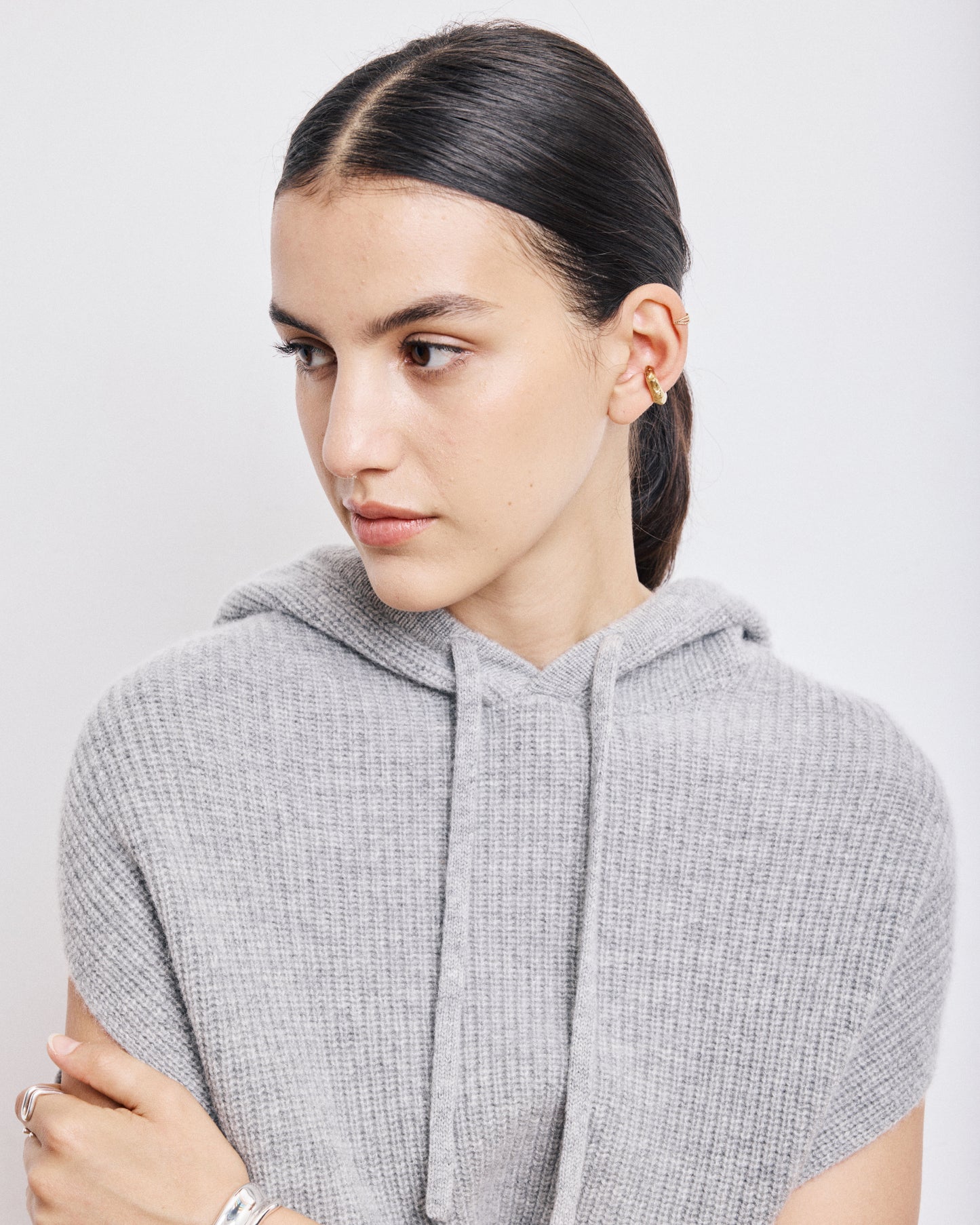 Pull Femme en Laine & Cachemire Gris Chiné Macao