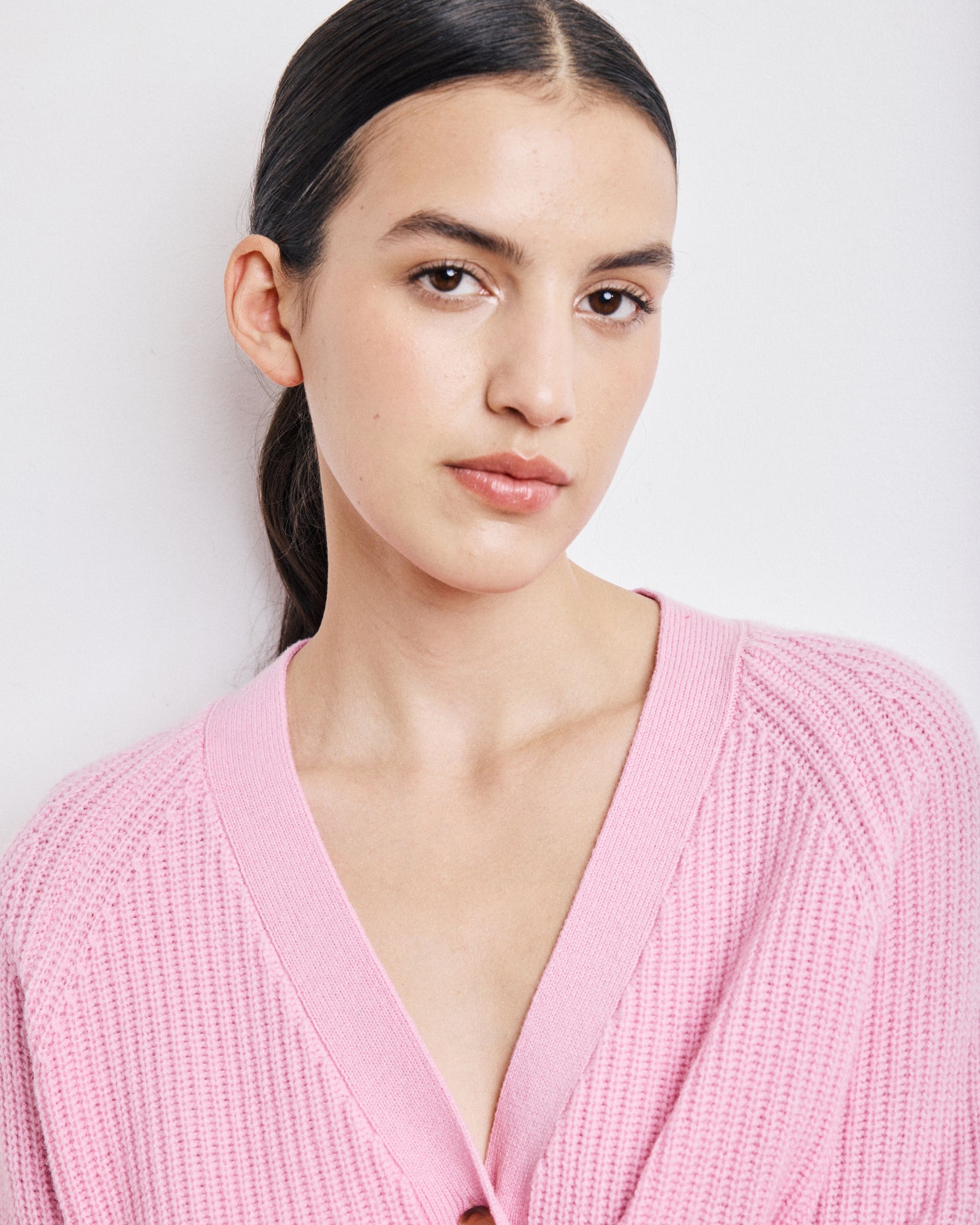 Cardigan Femme en Laine & Cachemire Rose Moena