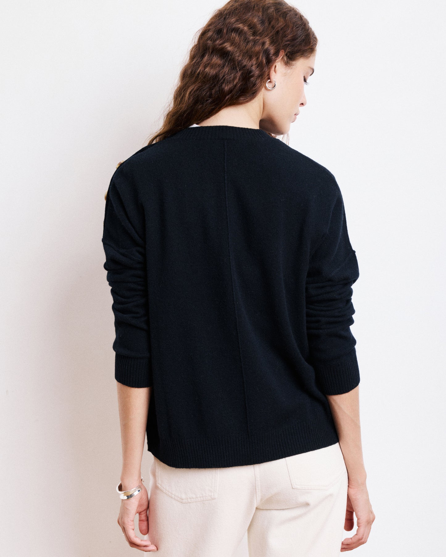Pull Femme en Laine & Cachemire Noir Malis