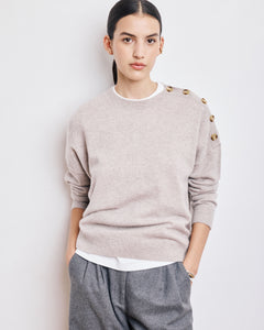 Pull Femme en Laine & Cachemire Beige Malis