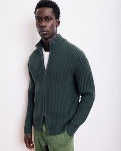 Pull Homme en Laine Mérinos Vert Militaire