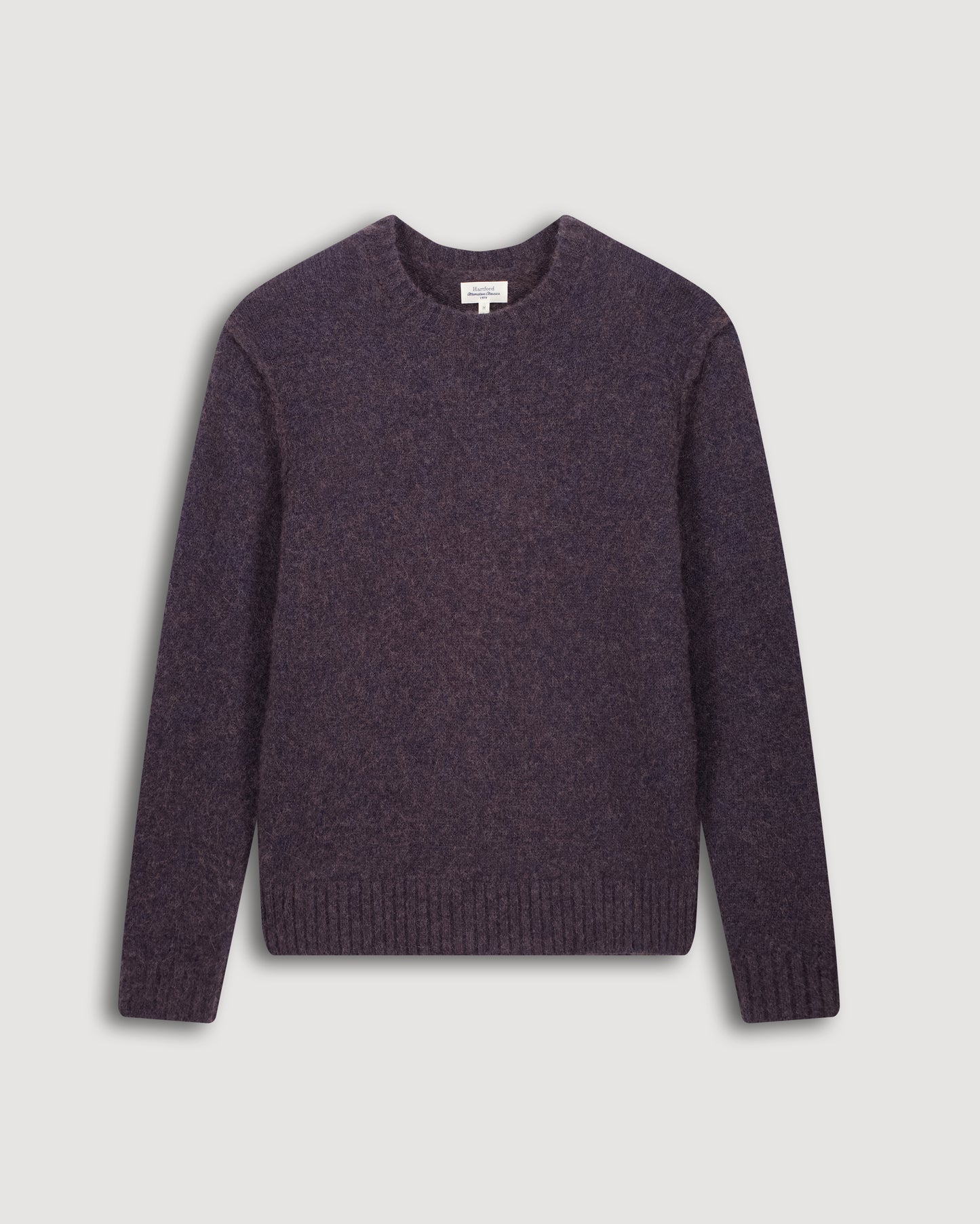 Crew Neck Men's Navy Blue Alpaga & Yak Wool Sweater