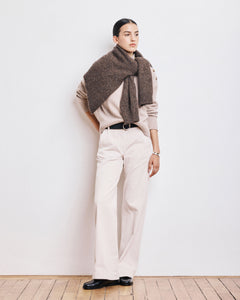 Pantalon Femme en Velours Côtelé Craie Pandore