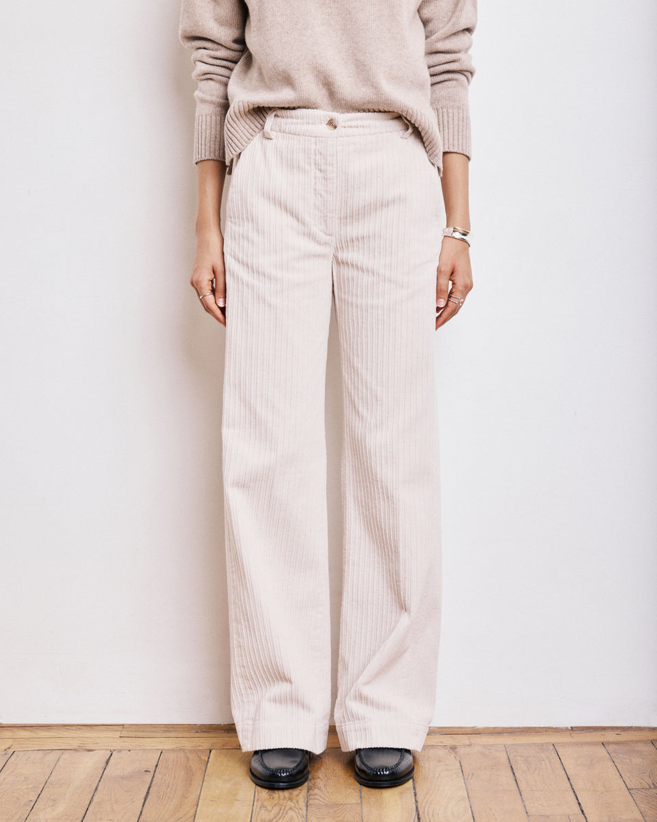 Pandore Women's Chalk Corduroy Pants - Image alternative