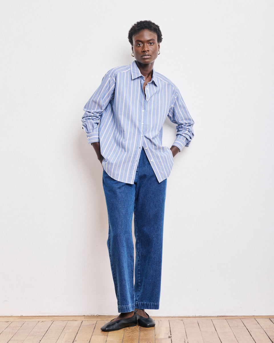 Pantalon Femme en Lyocell & Coton Denim Bleu Peyo - Image principale