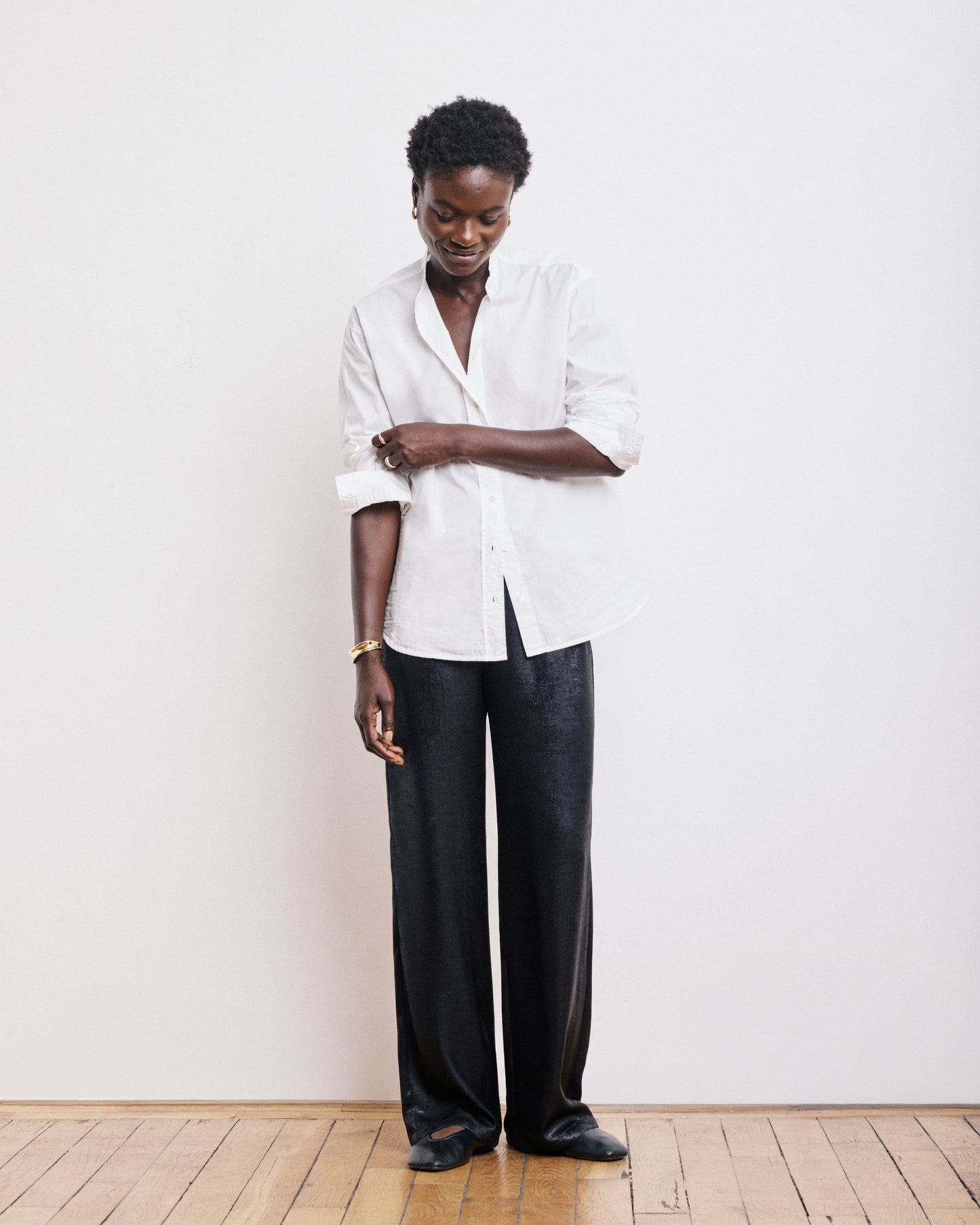 Pantalon Femme en Lamé Noir Plaisance
