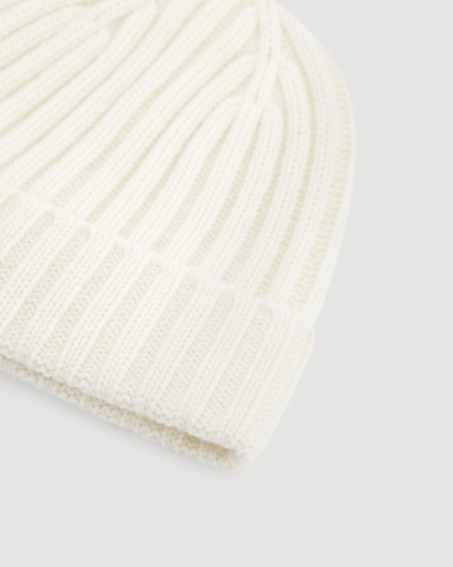 Bonnet Homme en Laine & Cachemire Ecru