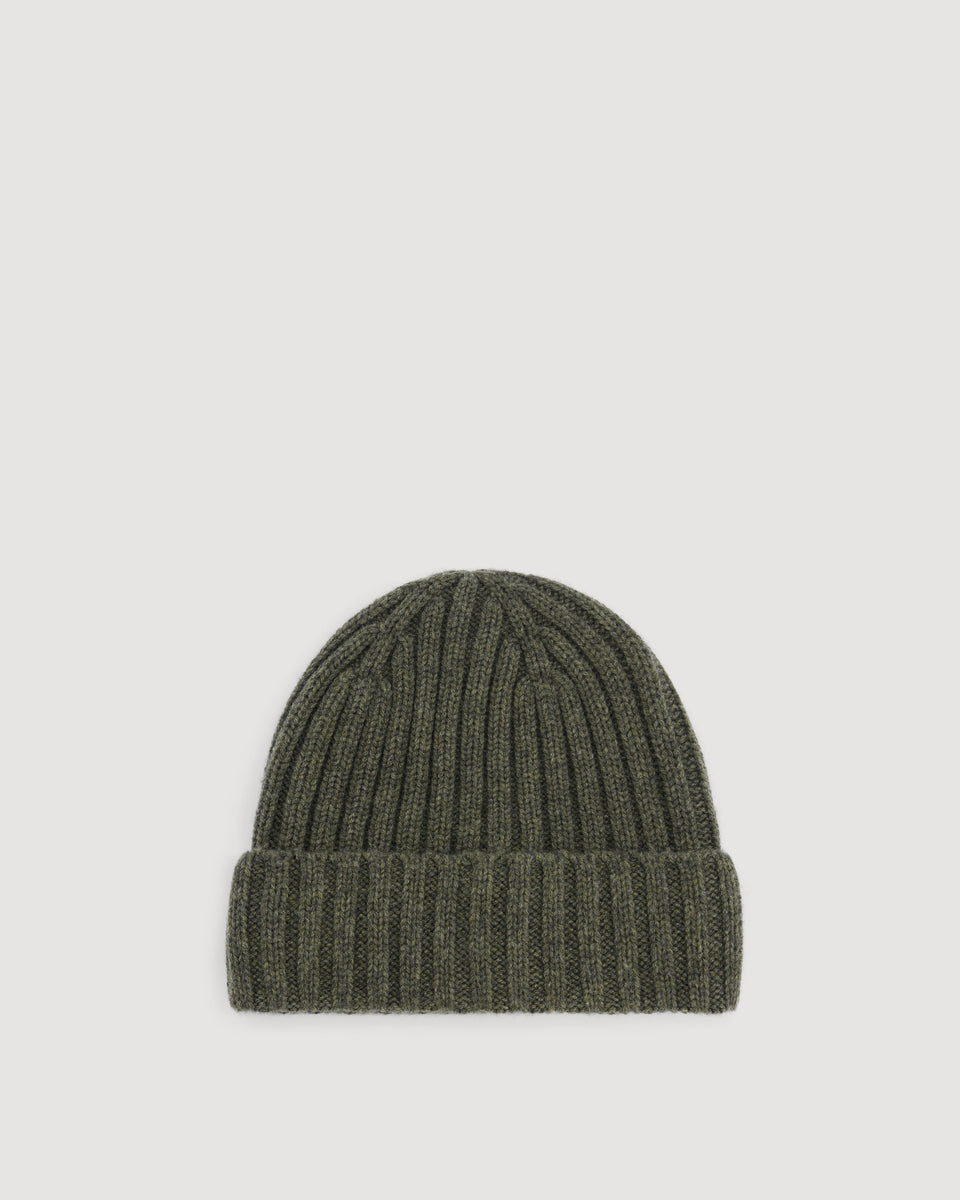 Bonnet Homme en Laine & Cachemire Vert Militaire - Image 3