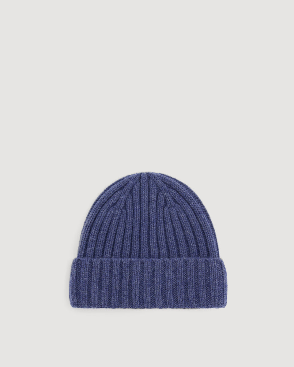 Bonnet Homme en Laine & Cachemire Bleu Cobalt - Image 3