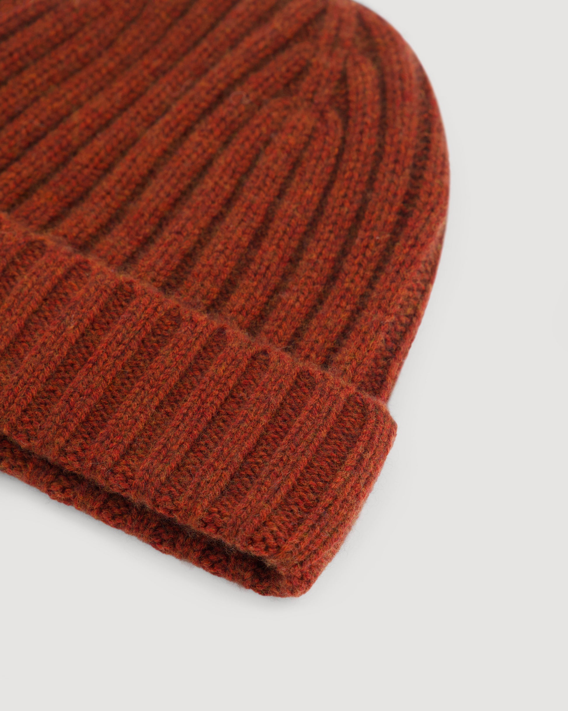 Bonnet Homme en Laine & Cachemire Rouge