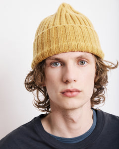 Bonnet Homme en Laine & Cachemire Moutarde