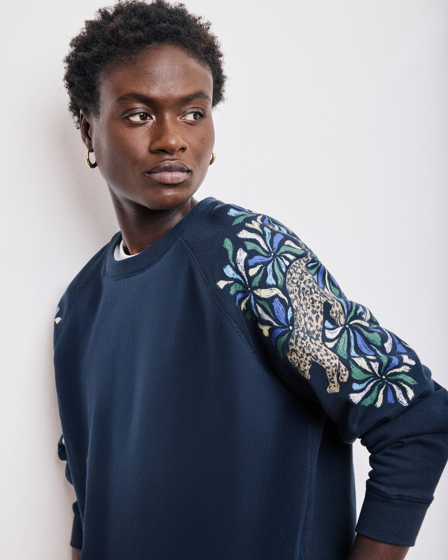 Sweatshirt Femme en Coton & Modal Bleu Nuit Taopard