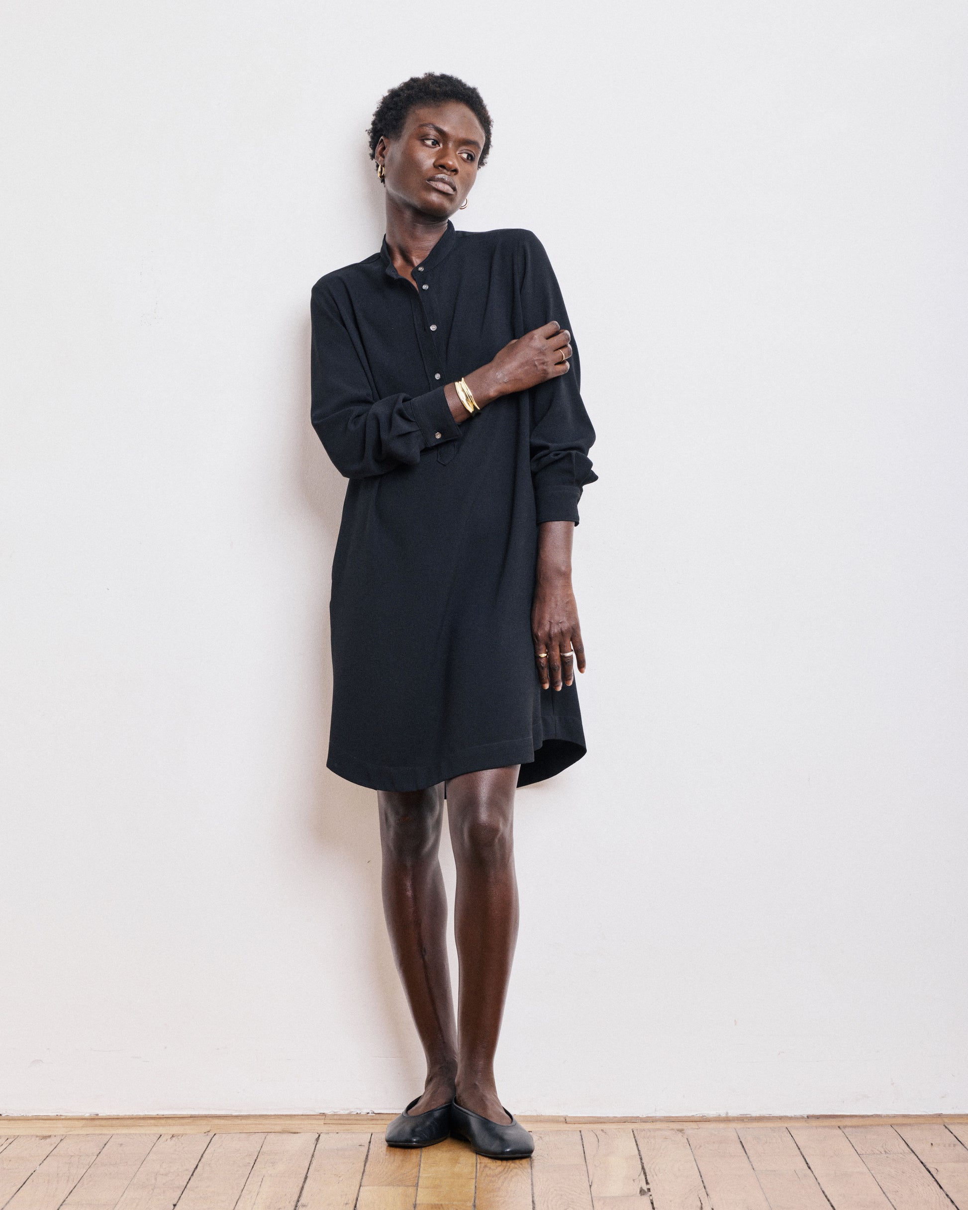 Robe Femme en Crêpe Noir Rox