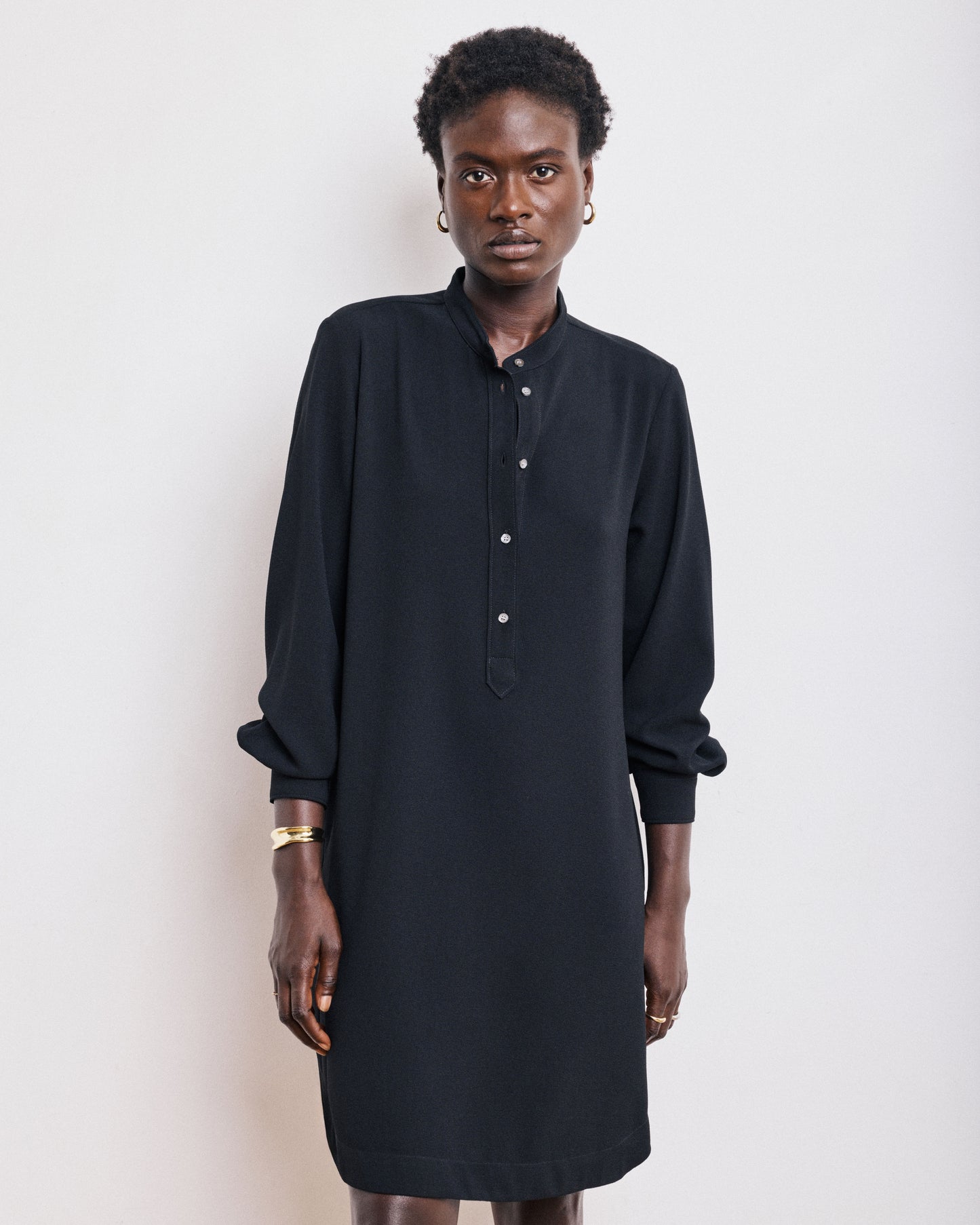 Robe Femme en Crêpe Noir Rox