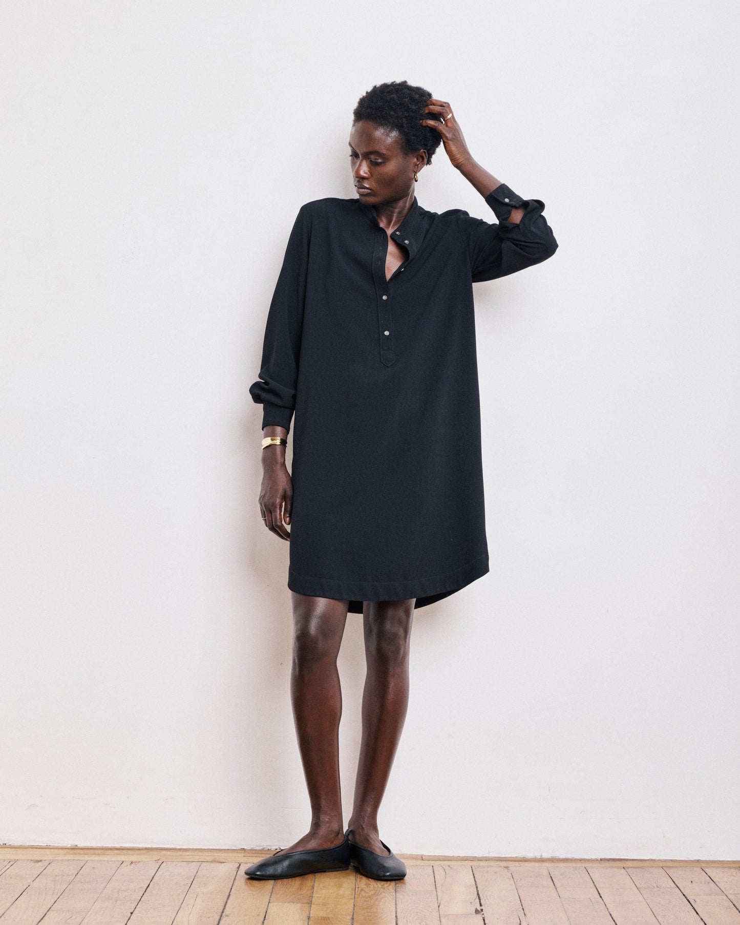 Robe Femme en Crêpe Noir Rox