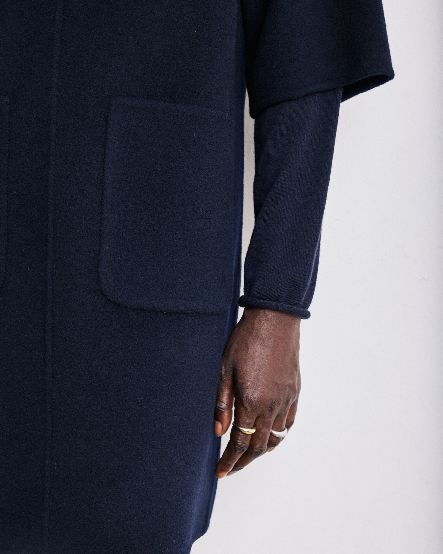 Robe Femme en Laine Double Face Bleu Marine Reja