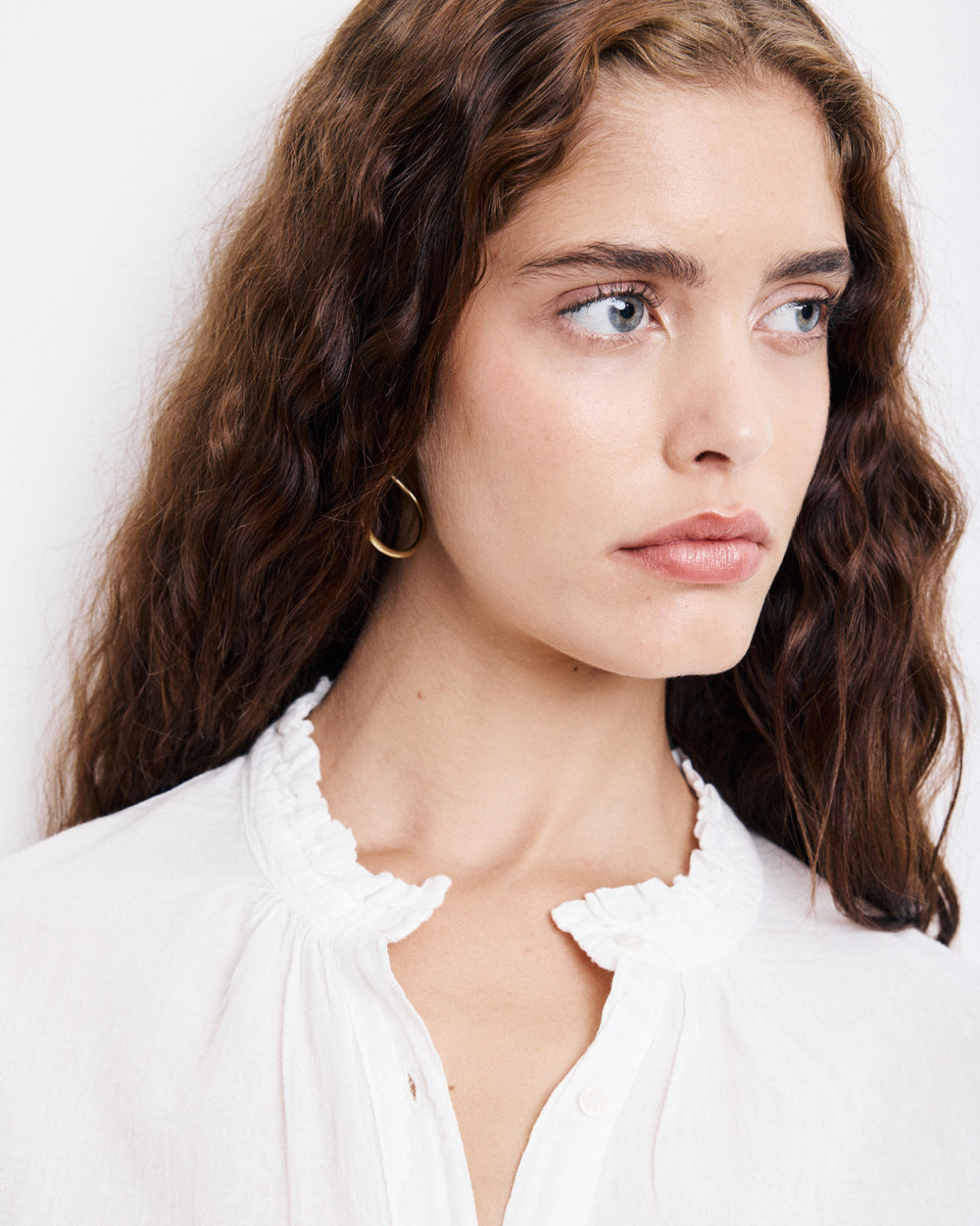 T-Shirt Femme en Coton Bi-Matière Ecru Tumy - Image alternative