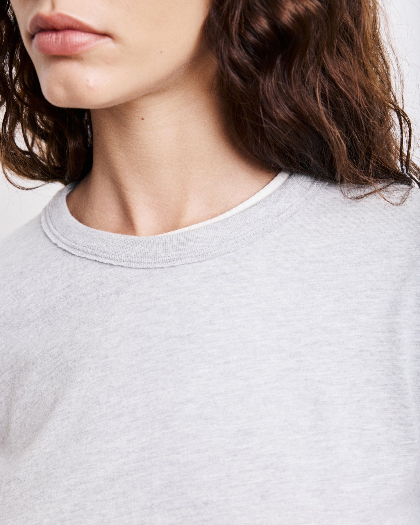 T-Shirt Femme en Coton & Modal Gris Chiné Tarmac