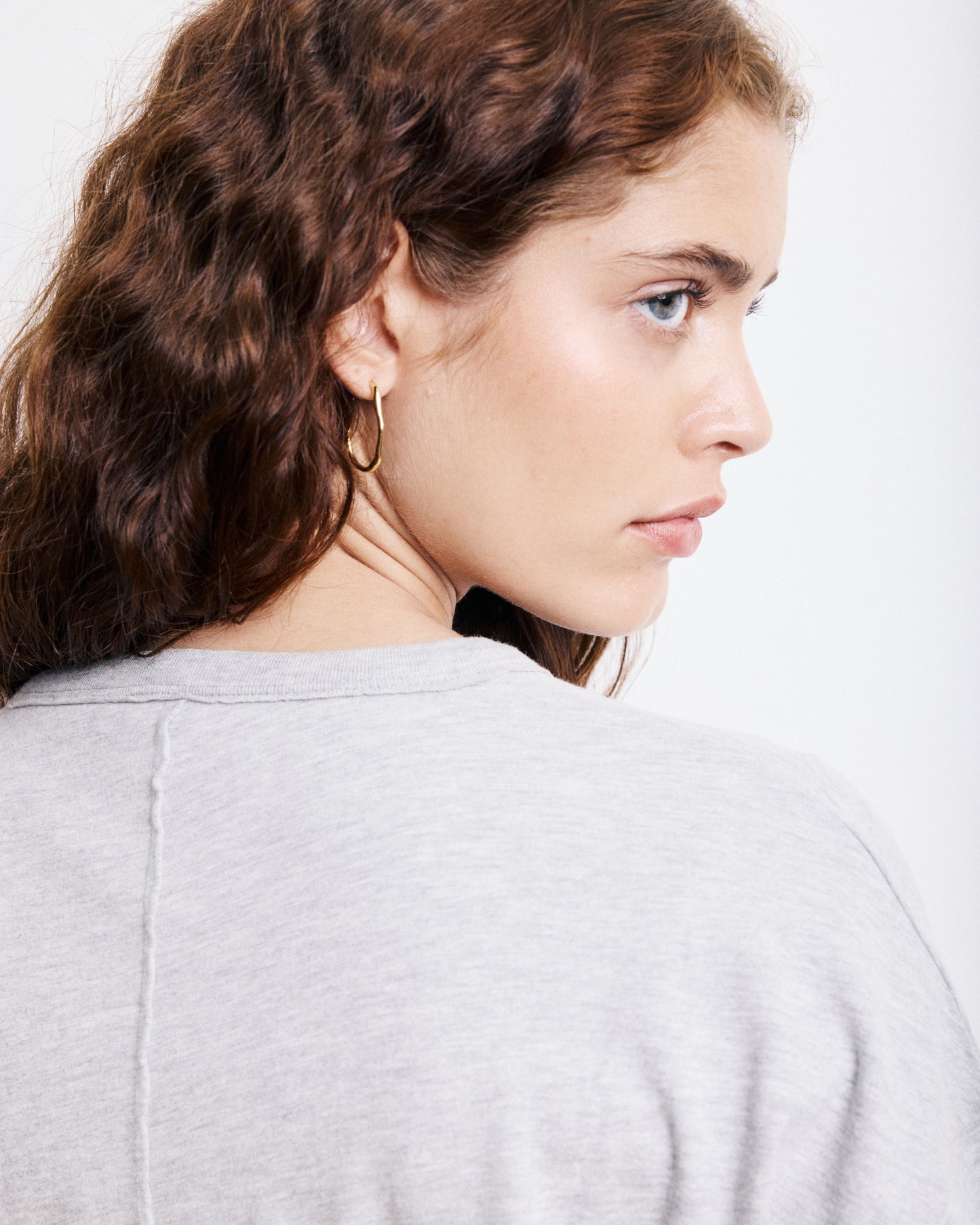 T-Shirt Femme en Coton & Modal Gris Chiné Tarmac